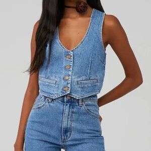 Rollas denim vest